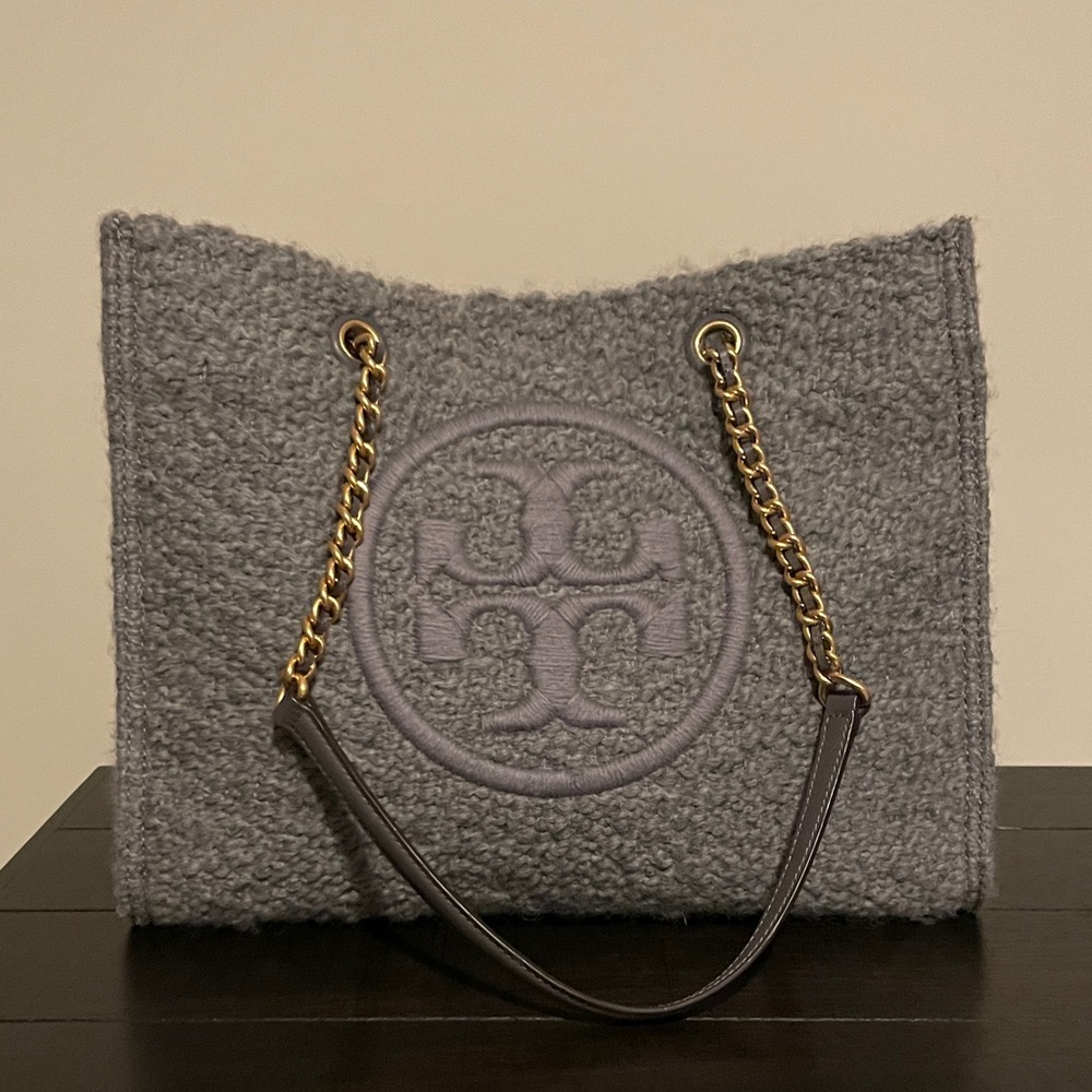 Tory Burch Gray Textured Tote